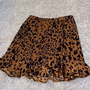 Peplum leopard print skirt